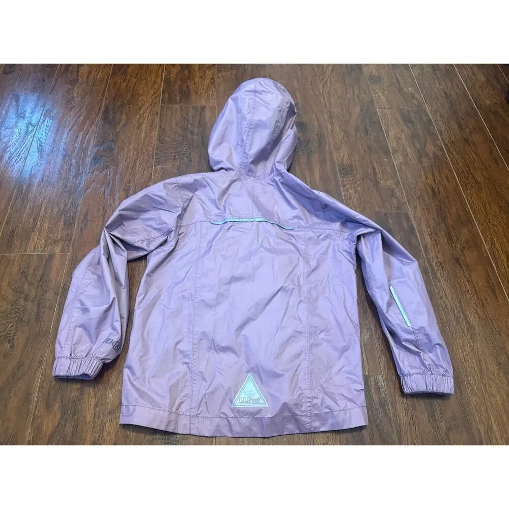L.L. Bean Kids Trail Model Rain Jacket Windbreaker Mauve Pink Girl Size 4
